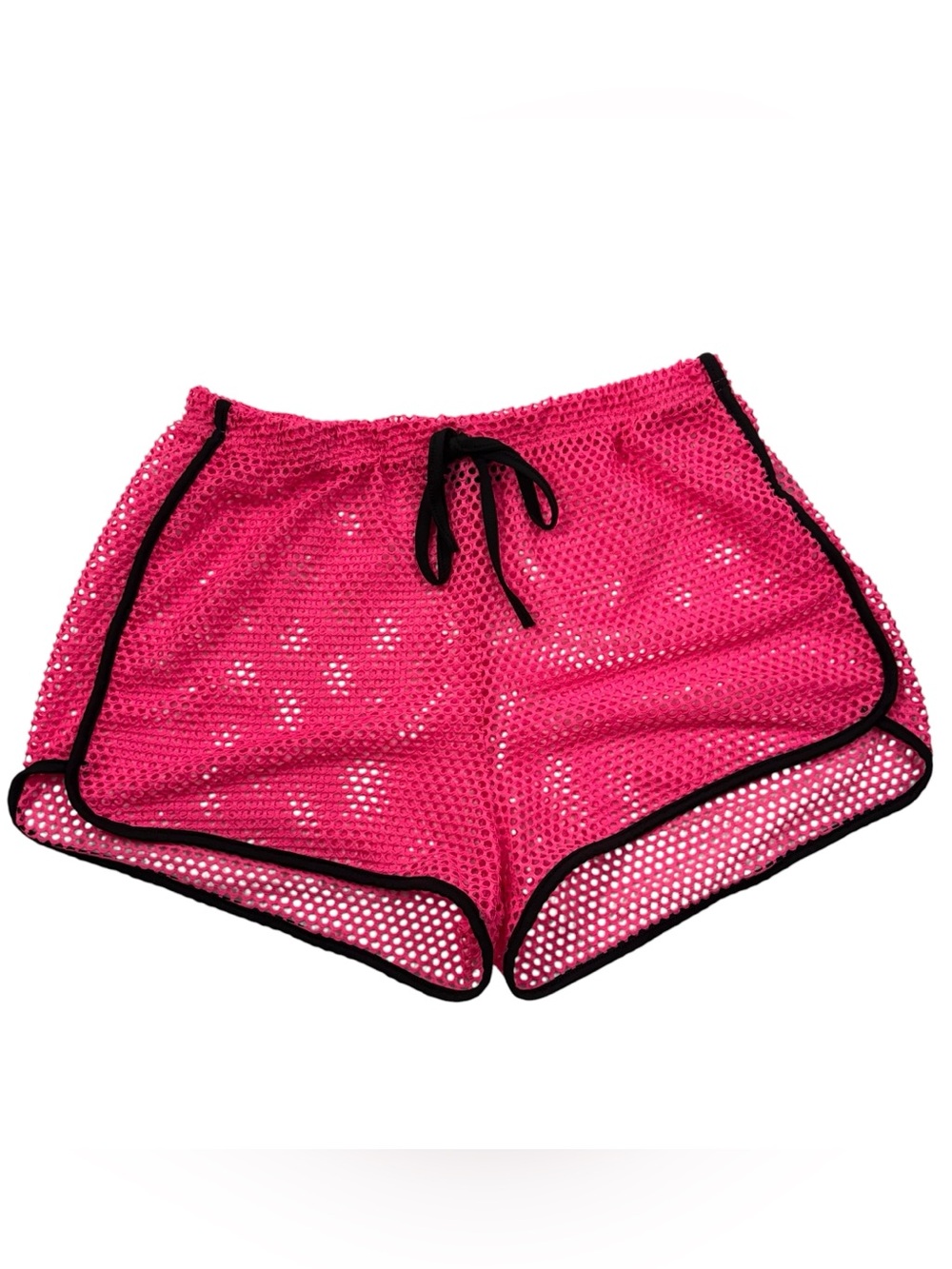 Y2K Cotton Candy Pink Mesh Sheer Mini Shorts Hot Pants Medium Party Jersey Shore